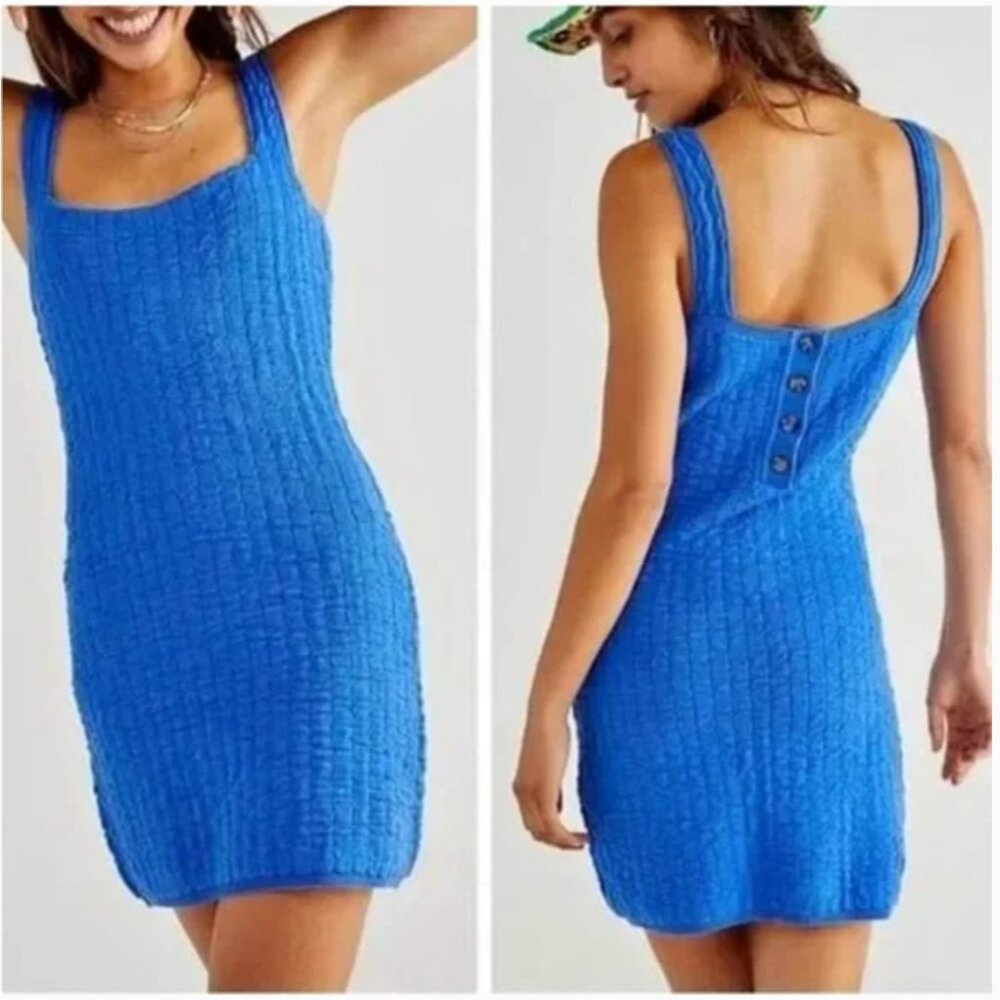 Free People Beach Short & Sweet Mini Dress Blue Size Small